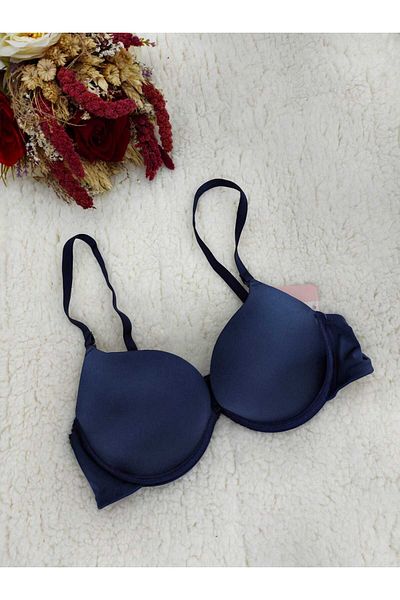 DÜVEN Push up Double Padded Navy Blue Bra - Pop up Double Support Single Top