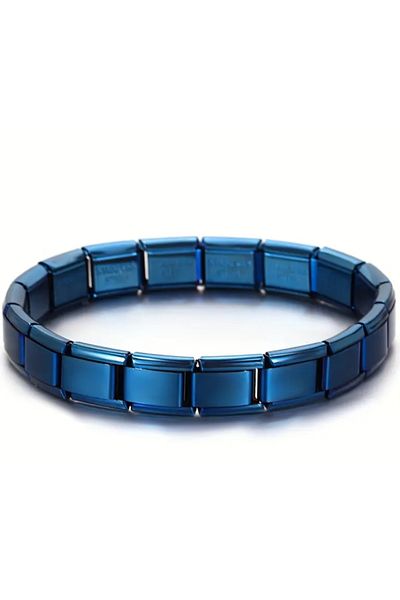 Ervalina Guaranteed Italian Charm Steel Bracelet Blue Color
