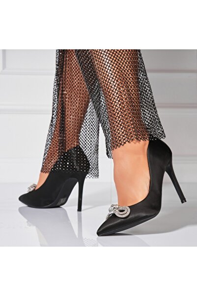 Joana Pantofi dama stiletto Negri din Satin Nicky2