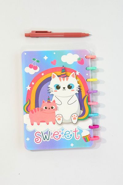 caps office 160 Sheets A5 Cat Themed Notebook + Mechanical Tip Pen Stationery Set