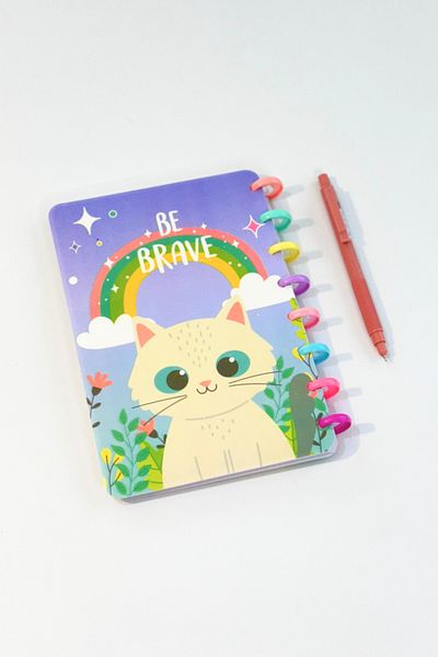 caps office 160 de coli A5 Caiet cu tematică pentru pisici + Set de papetărie cu stilou cu vârf mecanic