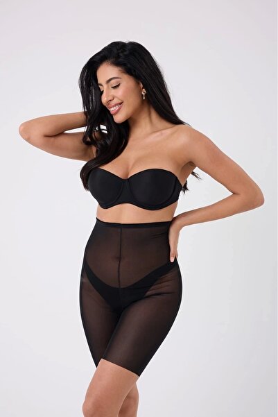 BLOOMFIT Freshness Laser Cut Tulle High Waist Shorts Corset