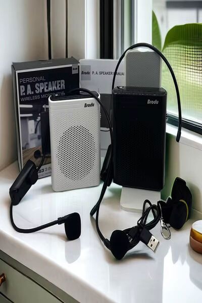 ULTRATEKNO Kablosuz Mikrofonlu Rehber Amfisi 3" Subwoofer Hoparlör Bluetooth Fm Usb Tf Kart Destekli Hoparlör