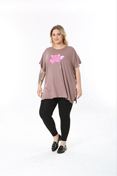 tıgersıze ΓΥΝΑΙΚΕΙΑ ΜΠΛΟΥΖΑ ΜΕΓΕΘΟΣ OVERSIZE ΜΟΝΤΕΛΟ ΡΟΖ ΛΟΥΛΟΥΔΙ ΜΕ ΣΧΕΔΙΟ ΜΑΛΑΚΟ ΥΦΑΣΜΑ ΒΙΣΚΟΖΗ