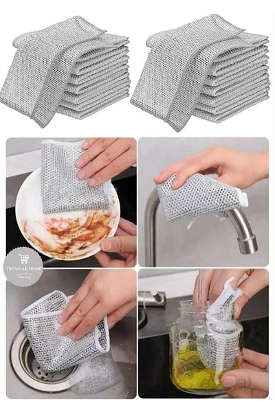 OSKAR FIRÇA Dish Cloth Steel Wire Hard Dirt Cloth 3 Pcs