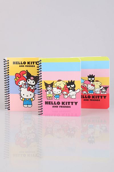 kuromi Dekomus Licensed Best Friends Kuromi, Hello Kitty, Cinnamoroll Teğ Spiral A6 80 Leaf Block