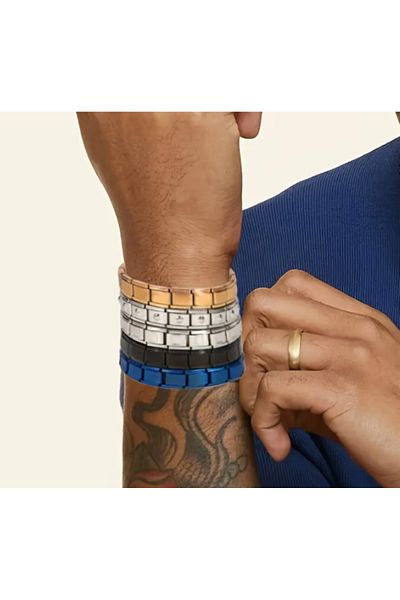 Ervalina Guaranteed Italian Charm Steel Bracelet Blue Color