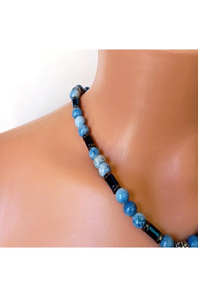 Asteria Elite Sodalite Hematite Power, Stability and Self-Confidence Necklace Bracelet Set