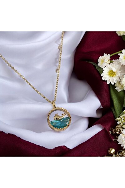 rafiel Cute Face of the Ocean Blue Zircon Stone Whale Necklace