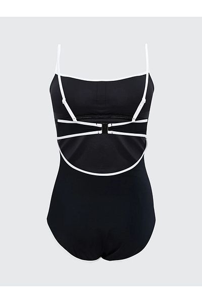 LC Waikiki Costum de baie pentru femei LCW DREAM cu dungi negre cu tampoane detașabile