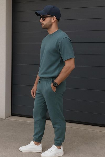 Delpino Σετ με 2 κανονικά μπλουζάκια Relax Comfort Fit Jogger Tracksuit χωρίς μπλουζάκια