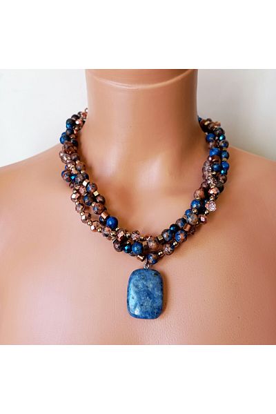 Asteria Elite Jasper Hematite 3 Row Detachable Balance, Strength and Peace Necklace