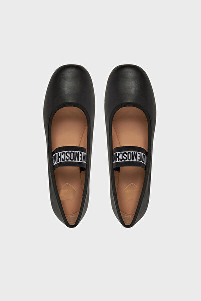 Love Moschino Logo Genuine Leather Single Strap Ballerina Shoes Shoes Ja11071G0Mie0000