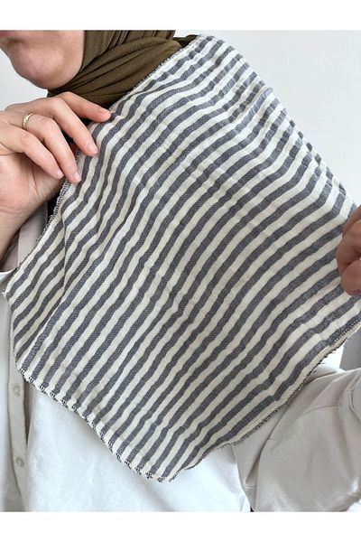 runbaby Run Baby Double Layer Muslin Fabric Shoulder Diaper & Cover, Drool Diaper (Blue Line) 50X25 cm