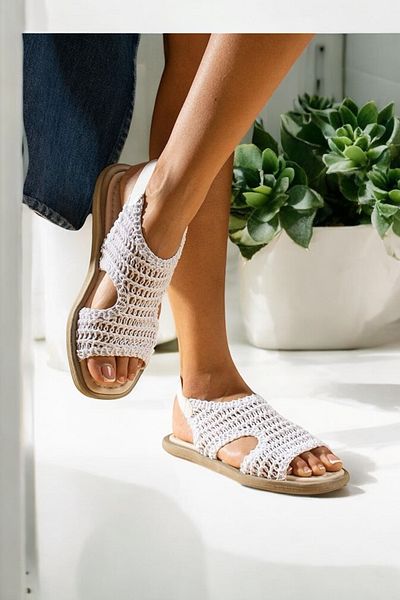 LANDSHOES Knitted Detailed Daily Comfortable Sandals