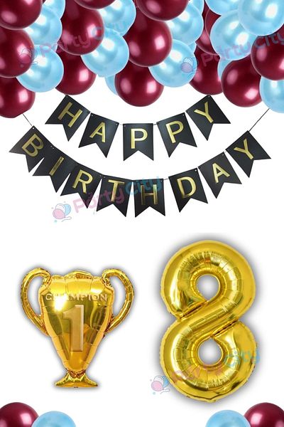Party City Σετ πάρτι με θέμα το μπαλόνι 8 ετών - Κούπα Foil Balloon Celebration Birthday
