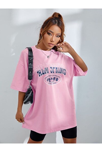 New Shine 1 tricou este un cadou pentru achiziții de 6 și mai sus în coș - tricou roz Palmsprings pentru femei