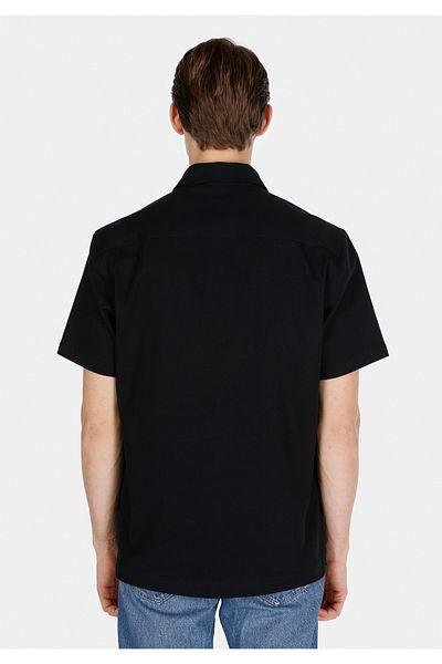 Colin's Comfort Fit Shirt Neck Plain Men's Black Short Sleeve Shirt