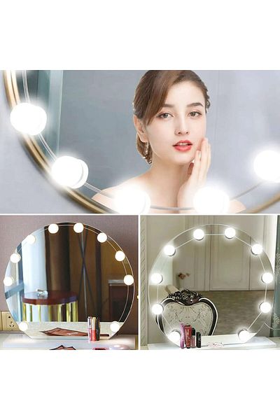COOYA Makeup Mirror Light Kit, Hollywood Style, With 10 Dimmable Bulbs, USB Phone Adapter, Charger