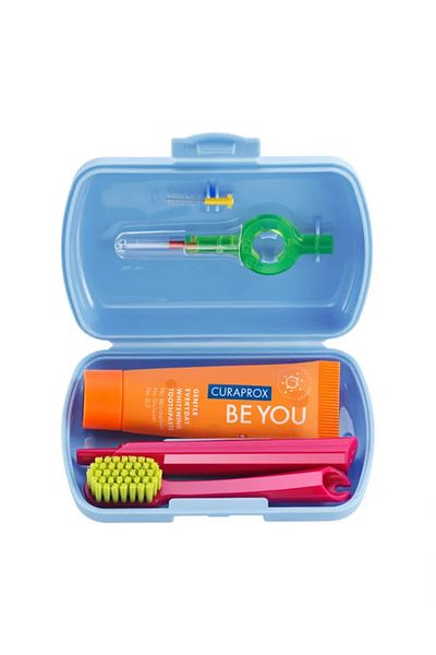 Curaprox CURAPROX TRAVEL SET BLUE(TOOTHBRUSH,TOOTHPASTE 10ML),INTERRDENTAL BRUSH,