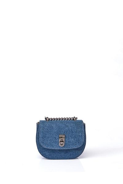 Kayra Geantă de umăr acoperită din denim - Indigo