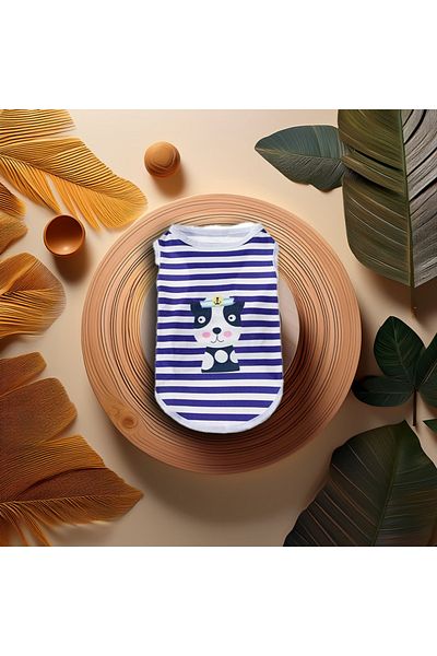 Lady Fify Striped Colorful Sleeveless Tshirt for Cat and Dog