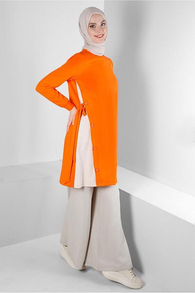 Alvina Buttoned Side Tie Tracksuit Tunic - 43697