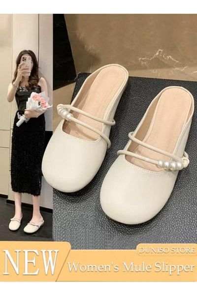 Generic Duniso Women's Mule Slippers Slingback Flat Pointed Toe Shoes Closed Toe Sandals Slippers