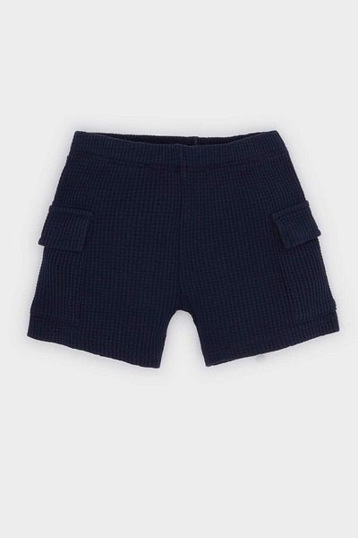 DeFacto Baby Boy Waffel 2-teiliges Set Kurzarm-T-Shirt Shorts mit elastischem Bund E8739a525sm