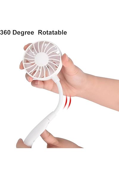 fulina USB charging Portable neck fan, with 3 adjustable speeds,with LED light,for outdoor sports,travel