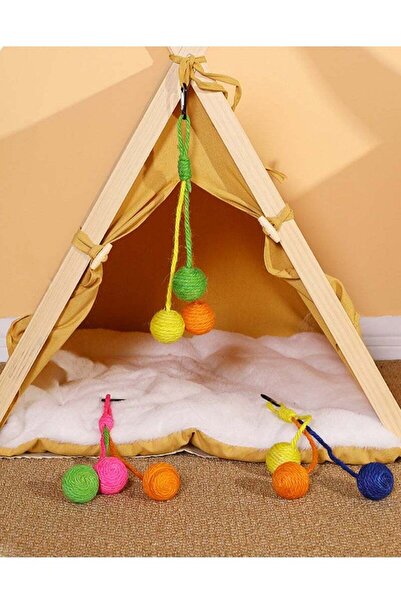 Arabest 3 Color Portable Cat Scratcher Ball,Sisal,Comfortable Touch Design,Increases Pet's Fun,for Pet