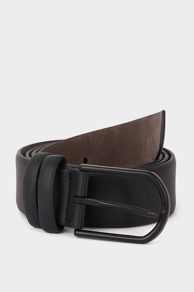 DeFacto Men's Oval Buckle Faux Leather Classic Belt V0626Azns