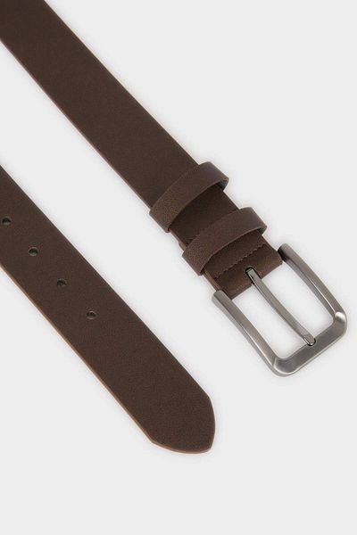 DeFacto Men's Rectangular Buckle Faux Leather Casual Belt F3124Axns