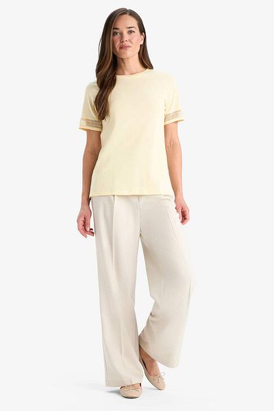 DeFacto Regular Fit Crew Neck Combed Cotton Short Sleeve T-Shirt E4416Ax25Sm