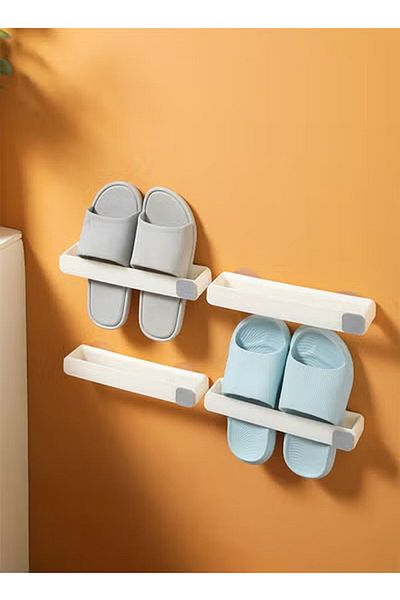 Generic DUNISO 3PCS Wall-Mounted Bathroom Shoes Rack White 29x5x3.5cm