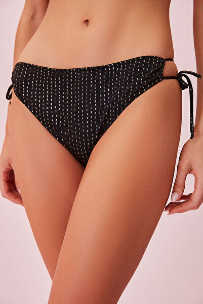 SUWEN Line Lurex Yanı Bağcıklı Parlak Bikini Alt