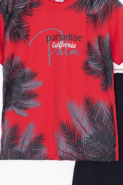 Cansın Mini Red Paradise Written Boy's Shorts Set of 2 20643