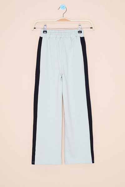 Cansın Mini Mint Garnished Wide Leg Girl's Elastic Waist Sweatpants 20631