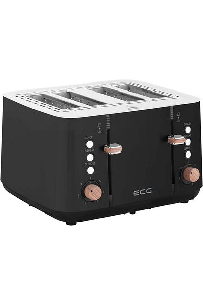 ECG Prajitor de paine ST 4768 Timber Black, 1850 W, 4 felii, 7 grade de rumenire