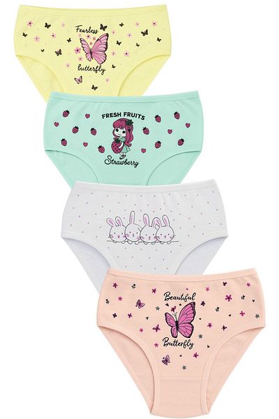 EXMOOR 4 Pieces of Cotton Combed Girl's Panties