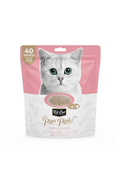Kit Cat بوريه التونة والسلمون (عبوة اقتصادية من 40 كيسًا) - 600 غرام