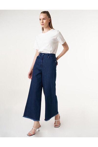 KYR Marine Fit Denim Trousers with Tassels Navy Blue