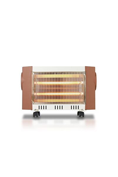 ALSAIF Jano Electric Heater 3 Candles - 1500 Watts - Rectangular - Brown And White - Jn070001