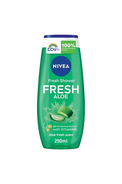 NIVEA Shower Gel Fresh Aloe 250ml Refreshing Aloe Vera Formula for Smooth Skin