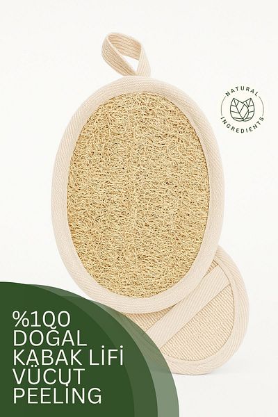 STELLIUM Double Sided Oval Pumpkin Loofah – Natural Skin and Body Peeling Loofah