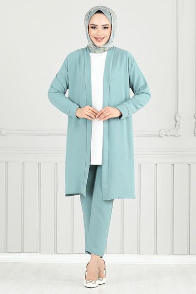 ModaMerve Kimono Hijab Suit 0012Oz1080-M Mint