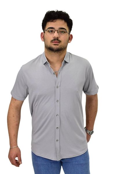 Raymons Ανδρικό πουκάμισο με κουμπιά Mercerized T-shirt 4410 BGL-ST04530