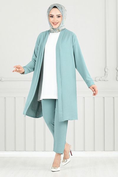ModaMerve Kimono Hijab Suit 0012Oz1080-M Mint
