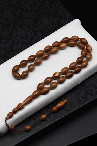 Alibaba Doğaltaş Kuka Ağacı Tesbih 8 x 12 mm Arpa Kesim