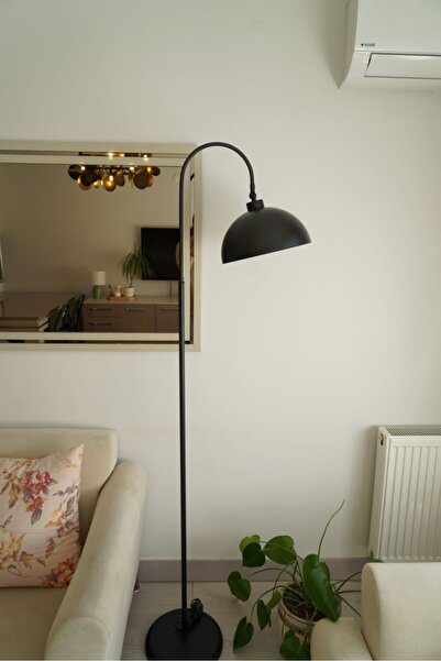 retro home design Siyah Renkli İçi Beyaz Oynar Başlıklı Dekoratif Mantar Lamb...